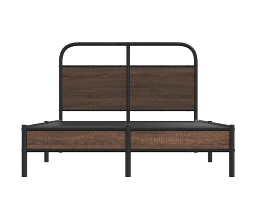 Estructura de cama sin colchón 135x190 cm madera marrón roble