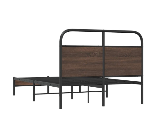 Estructura de cama sin colchón 140x190 cm madera marrón roble