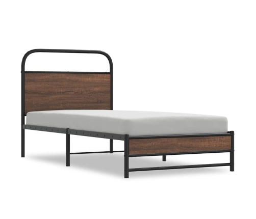 Estructura de cama sin colchón 90x200 cm madera marrón roble