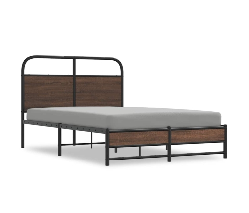 Estructura de cama sin colchón 120x190 cm madera marrón roble