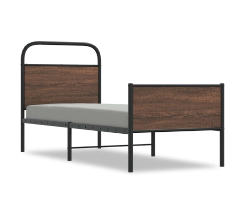 Estructura de cama sin colchón 75x190 cm madera marrón roble