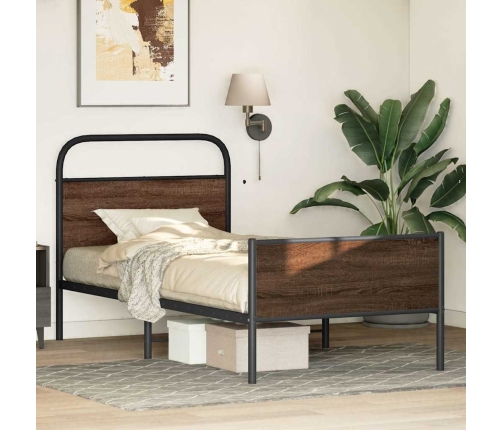 Estructura de cama sin colchón 90x190 cm madera marrón roble