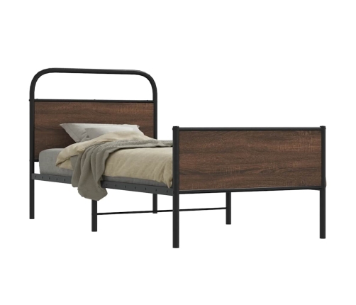 Estructura de cama sin colchón 90x190 cm madera marrón roble