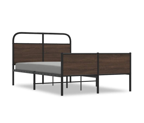 Estructura de cama sin colchón 135x190 cm madera marrón roble