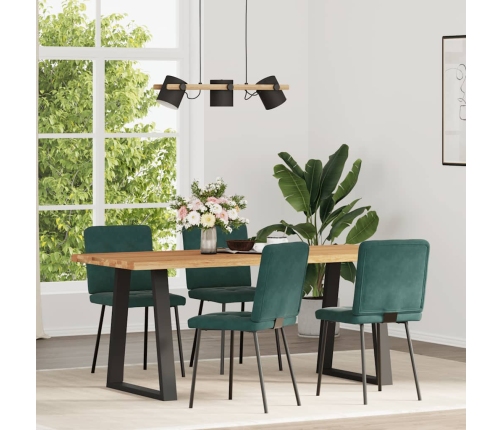 Sillas de comedor 4 unidades terciopelo verde oscuro