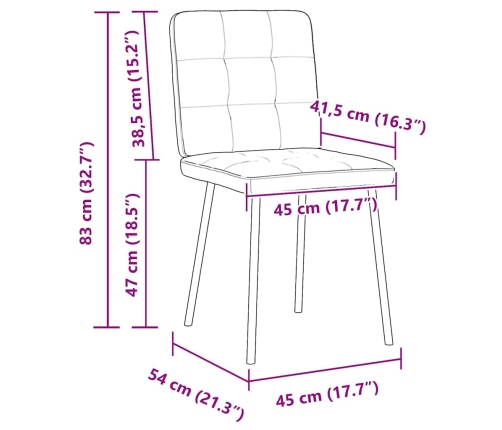 Sillas de comedor 4 unidades terciopelo verde oscuro