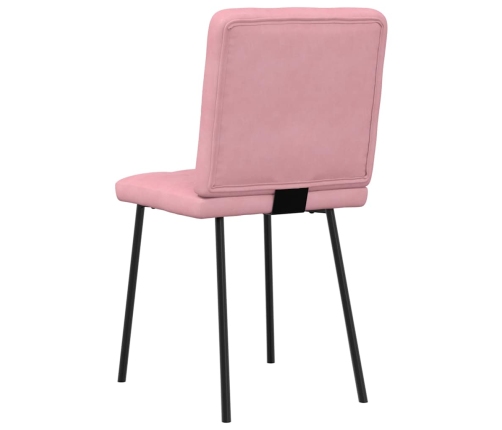 Sillas de comedor 4 unidades terciopelo rosa