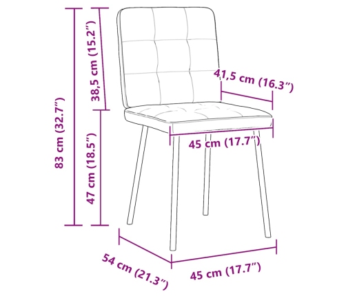 Sillas de comedor 4 unidades terciopelo rosa