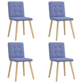 Sillas de comedor 4 uds tela azul jeans