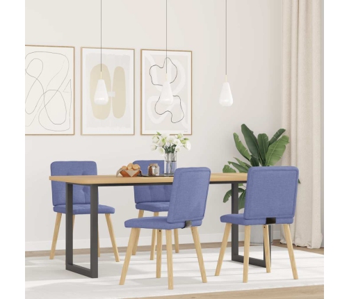 Sillas de comedor 4 uds tela azul jeans