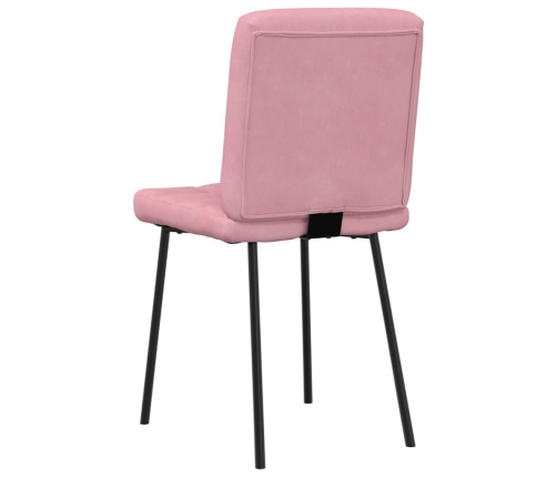 Sillas de comedor 4 unidades terciopelo rosa