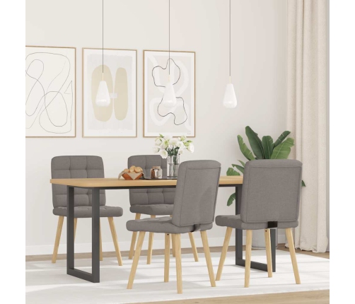 Sillas de comedor 4 unidades tela taupe