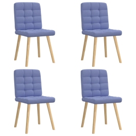 Sillas de comedor 4 uds tela azul jeans