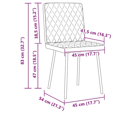 Sillas de comedor 4 unidades terciopelo gris claro