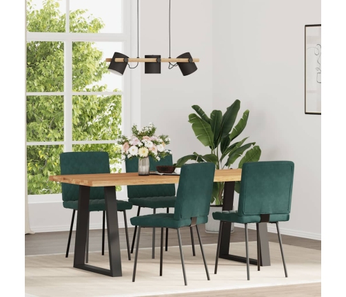 Sillas de comedor 4 unidades terciopelo verde oscuro