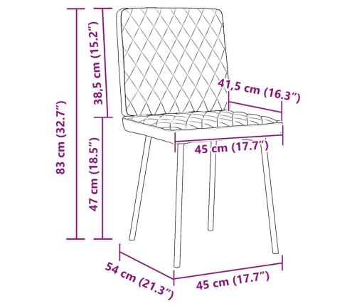 Sillas de comedor 4 unidades terciopelo verde oscuro