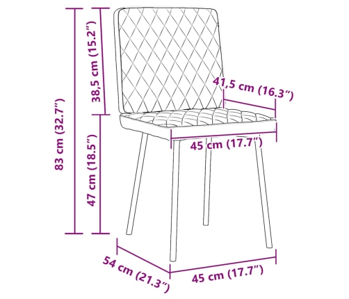 Sillas de comedor 4 unidades terciopelo marrón