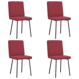 Sillas comedor 4 unidades cuero sintético rojo tinto