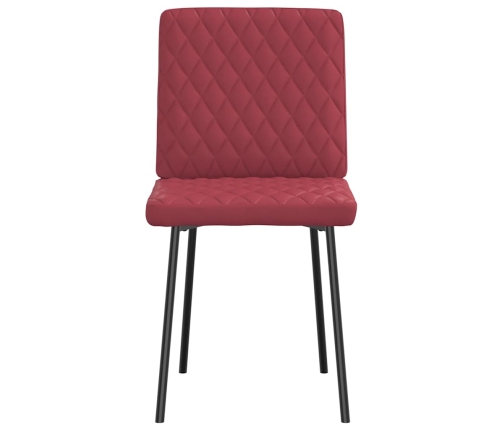 Sillas comedor 4 unidades cuero sintético rojo tinto