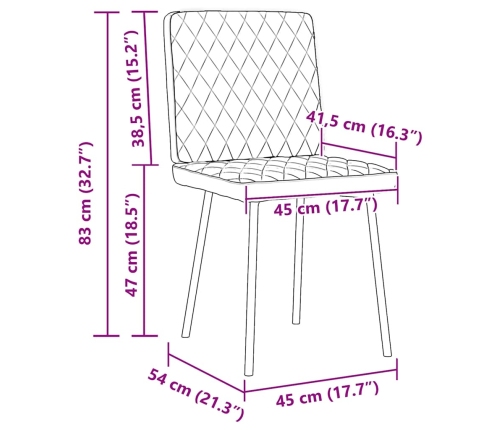 Sillas comedor 4 unidades cuero sintético rojo tinto