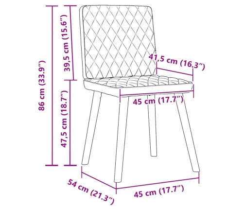 Sillas de comedor 4 unidades tela gris claro