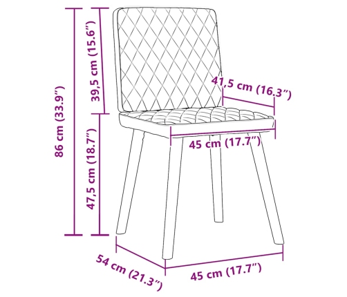 Sillas de comedor 4 uds tela gris nube