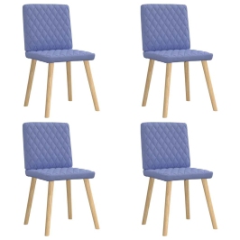 Sillas de comedor 4 uds tela azul jeans