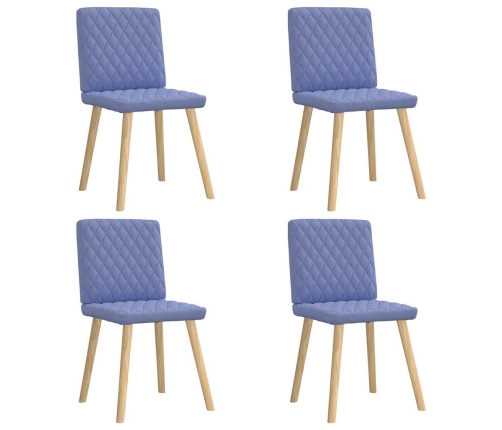 Sillas de comedor 4 uds tela azul jeans