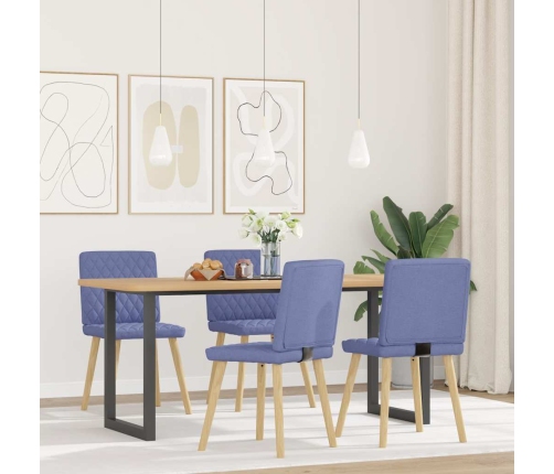 Sillas de comedor 4 uds tela azul jeans