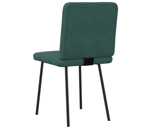 Sillas de comedor 4 unidades terciopelo verde oscuro