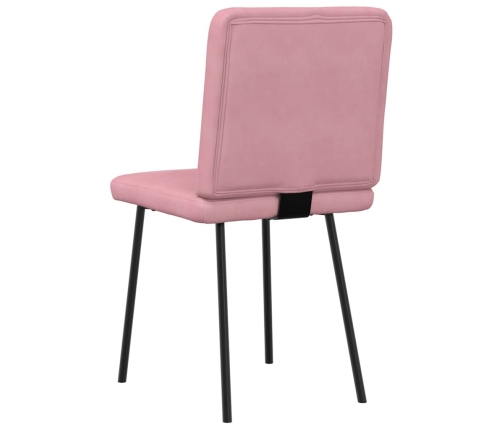 Sillas de comedor 4 unidades terciopelo rosa