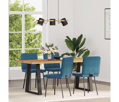 Sillas de comedor 4 unidades terciopelo azul