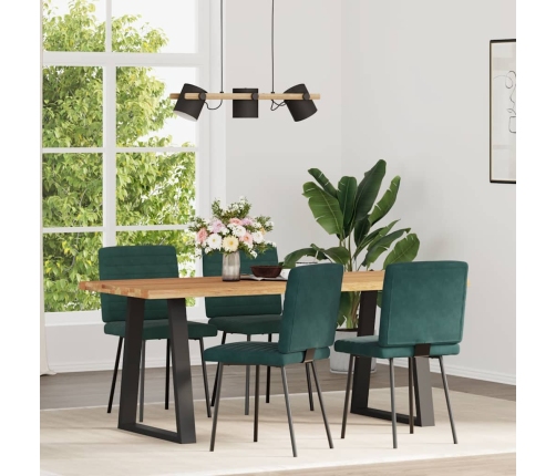 Sillas de comedor 4 unidades terciopelo verde oscuro