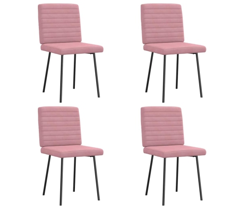 Sillas de comedor 4 unidades terciopelo rosa