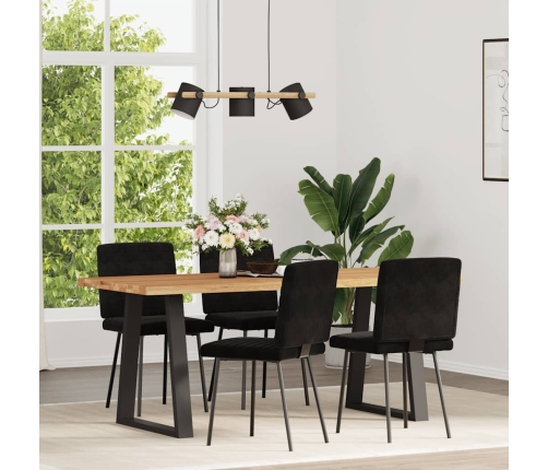 Sillas de comedor 4 unidades terciopelo negro