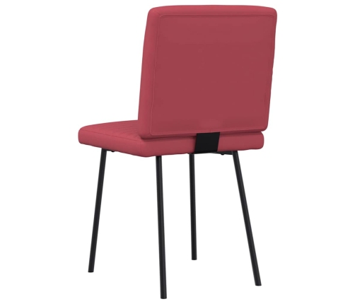 Sillas comedor 4 unidades cuero sintético rojo tinto