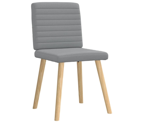 Sillas de comedor 4 unidades tela gris claro