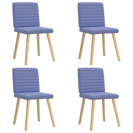 Sillas de comedor 4 uds tela azul jeans