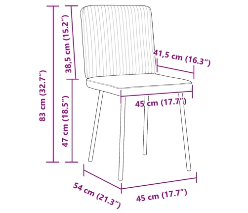 Sillas de comedor 4 unidades terciopelo gris claro