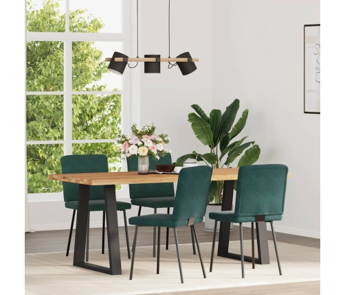 Sillas de comedor 4 unidades terciopelo verde oscuro