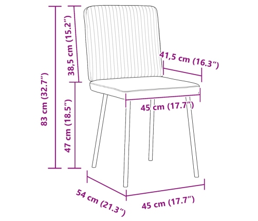 Sillas de comedor 4 unidades terciopelo rosa