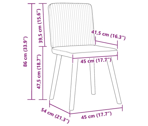 Sillas de comedor 4 unidades tela gris claro