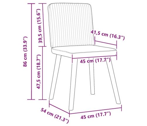 Sillas de comedor 4 unidades tela color crema