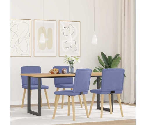 Sillas de comedor 4 uds tela azul jeans