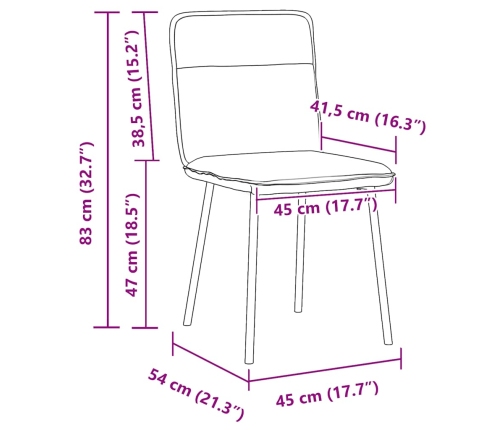 Sillas de comedor 4 unidades terciopelo gris oscuro