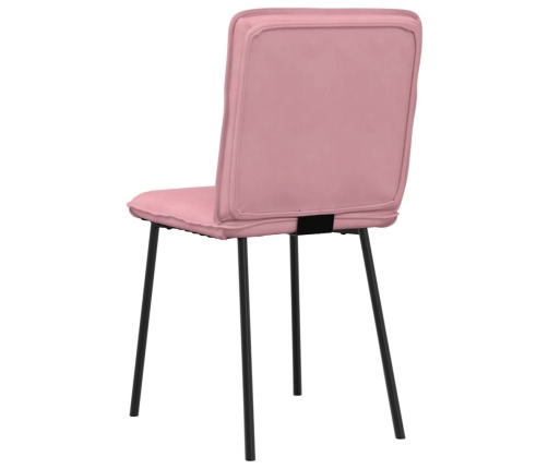 Sillas de comedor 4 unidades terciopelo rosa