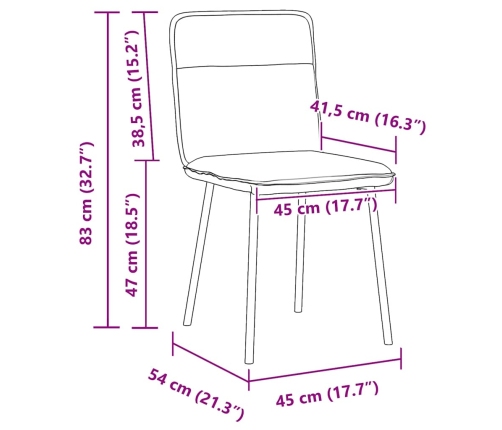 Sillas de comedor 4 unidades terciopelo rosa