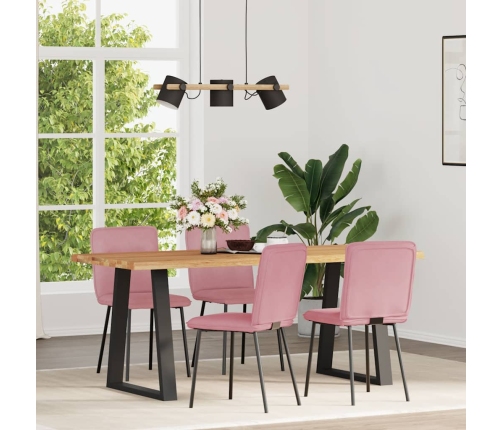 Sillas de comedor 4 unidades terciopelo rosa