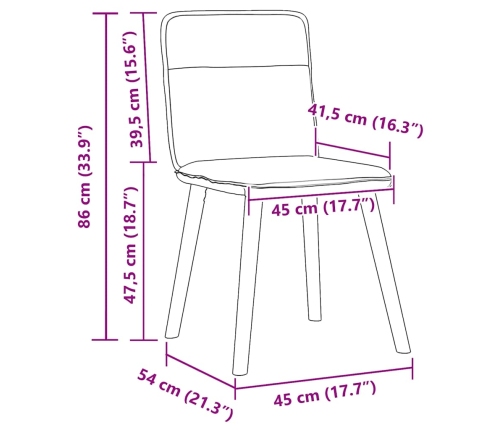 Sillas de comedor 4 uds tela gris nube