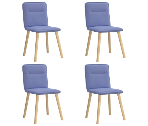 Sillas de comedor 4 uds tela azul jeans